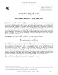 Transgênicos: uma questão bioética